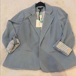 41 Hawthorn Light Blue Roll-Sleeve Blazer